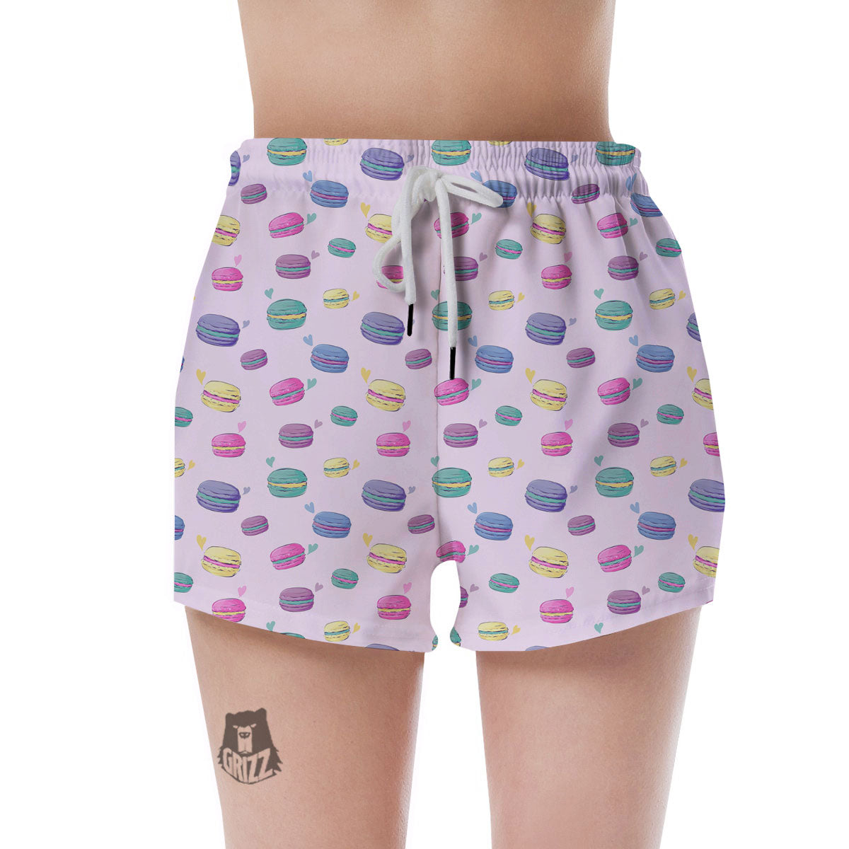 Macaron Colorful Print Pattern Women's Shorts-grizzshop