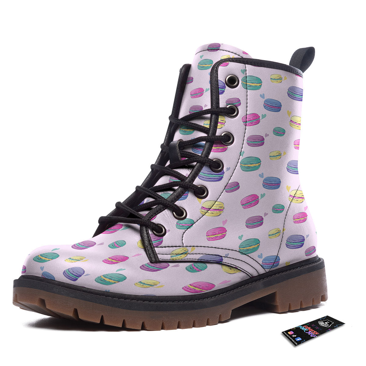 Macaron Colorful Print Pattern Work Boots-grizzshop