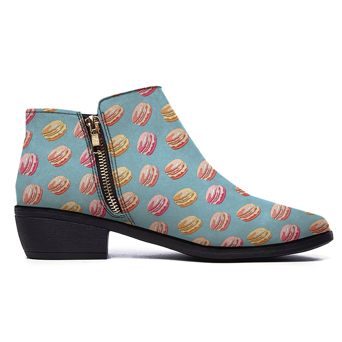 Macaron Cute Print Pattern Ankle Boots-grizzshop