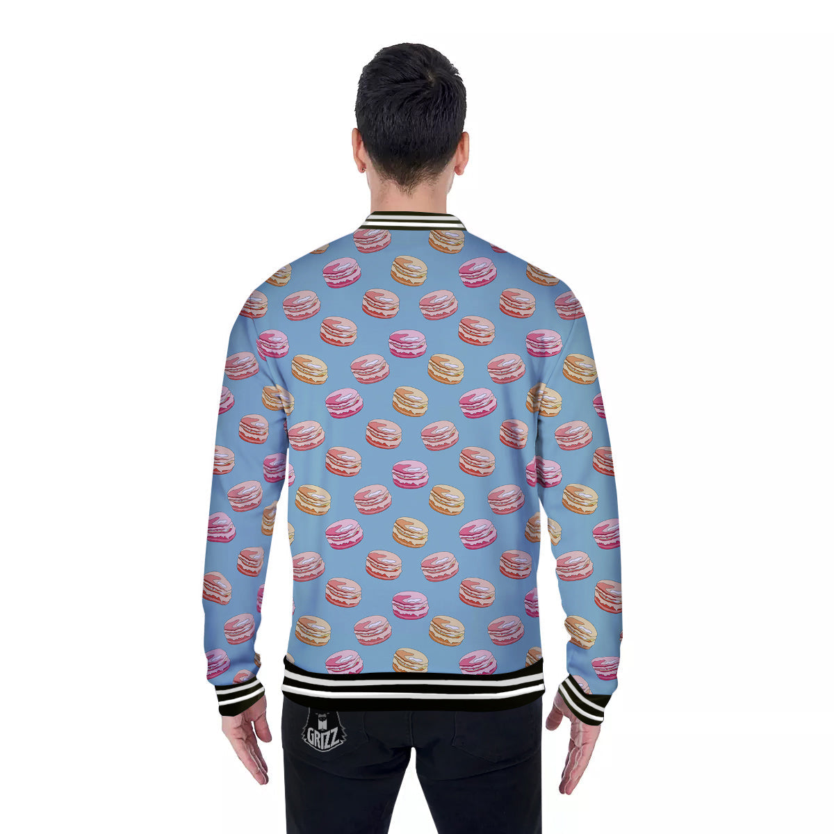 Macaron Cute Print Pattern Baseball Jacket-grizzshop