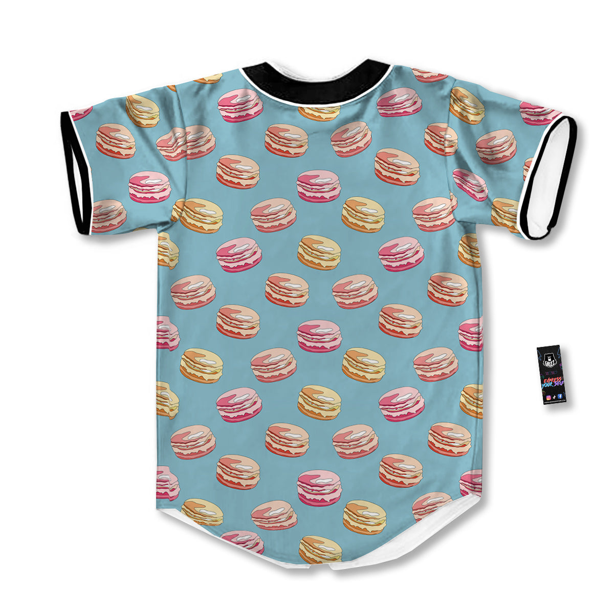 Macaron Cute Print Pattern Baseball Jersey-grizzshop