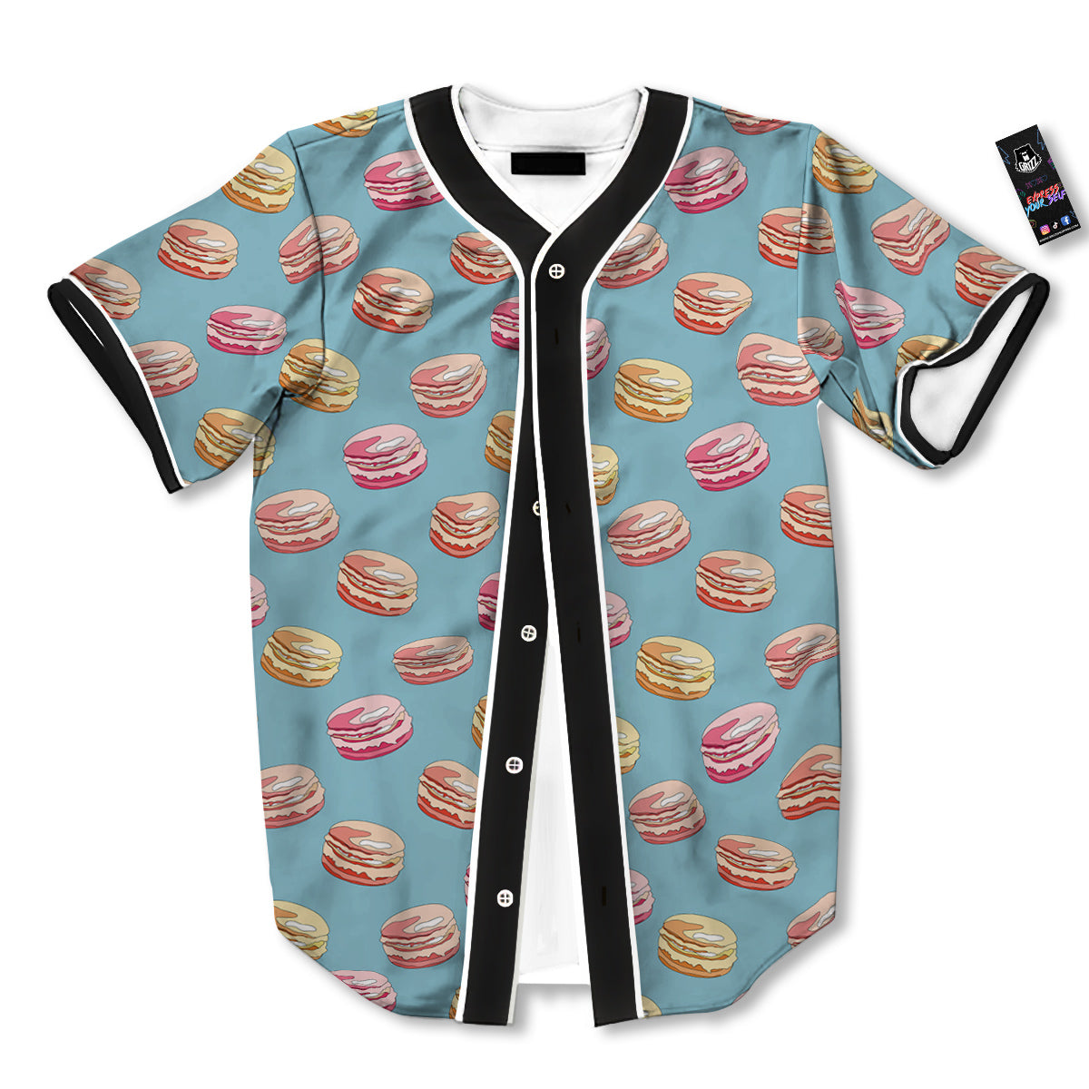 Macaron Cute Print Pattern Baseball Jersey-grizzshop
