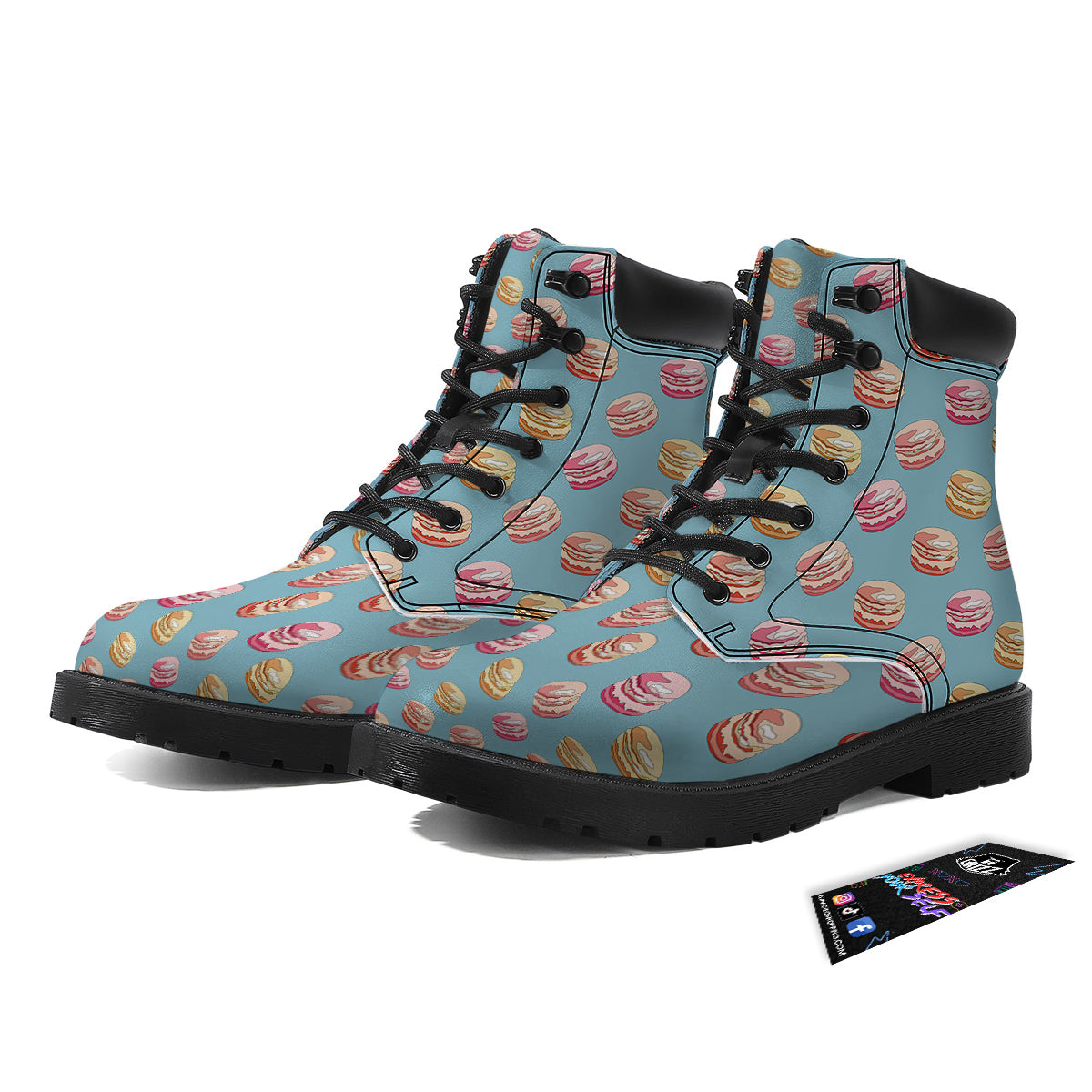 Macaron Cute Print Pattern Boots-grizzshop