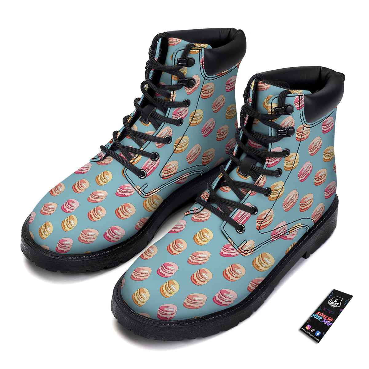 Macaron Cute Print Pattern Boots-grizzshop