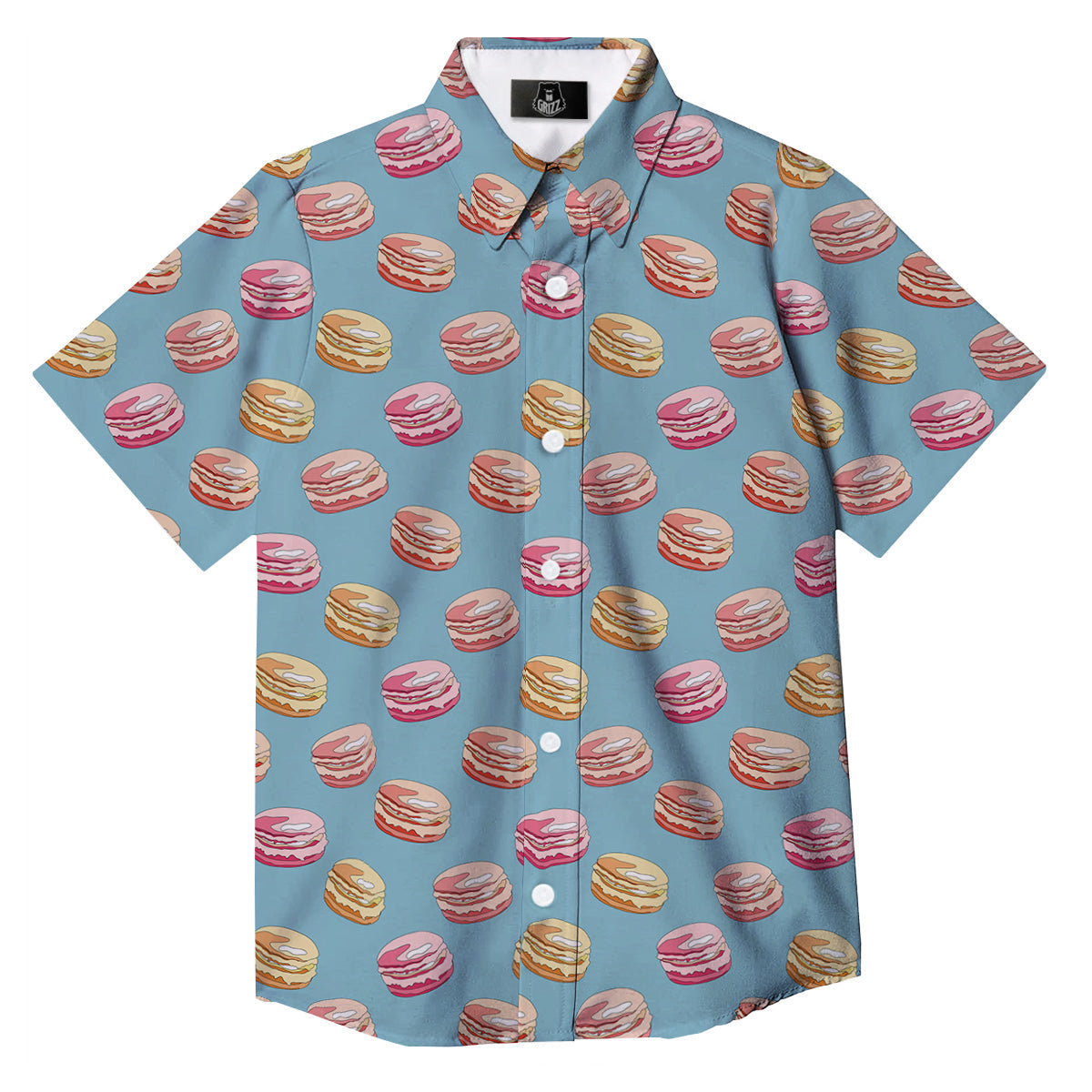 Macaron Cute Print Pattern Button Up Shirt-grizzshop