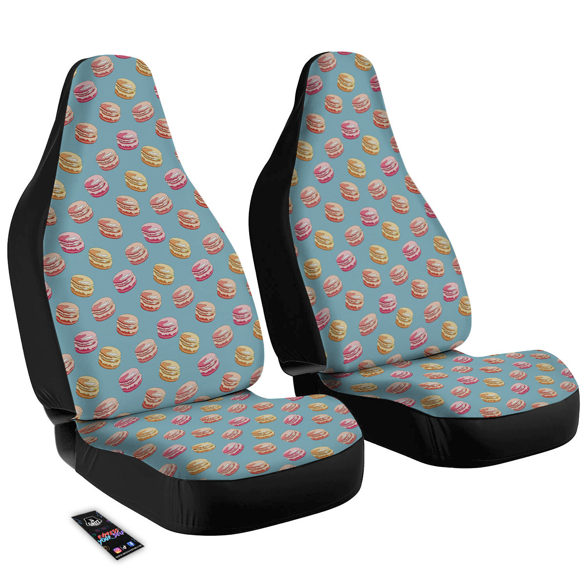Macaron Cute Print Pattern Car Seat Covers-grizzshop