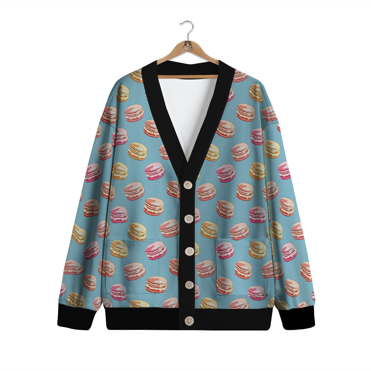 Macaron Cute Print Pattern Cardigan-grizzshop