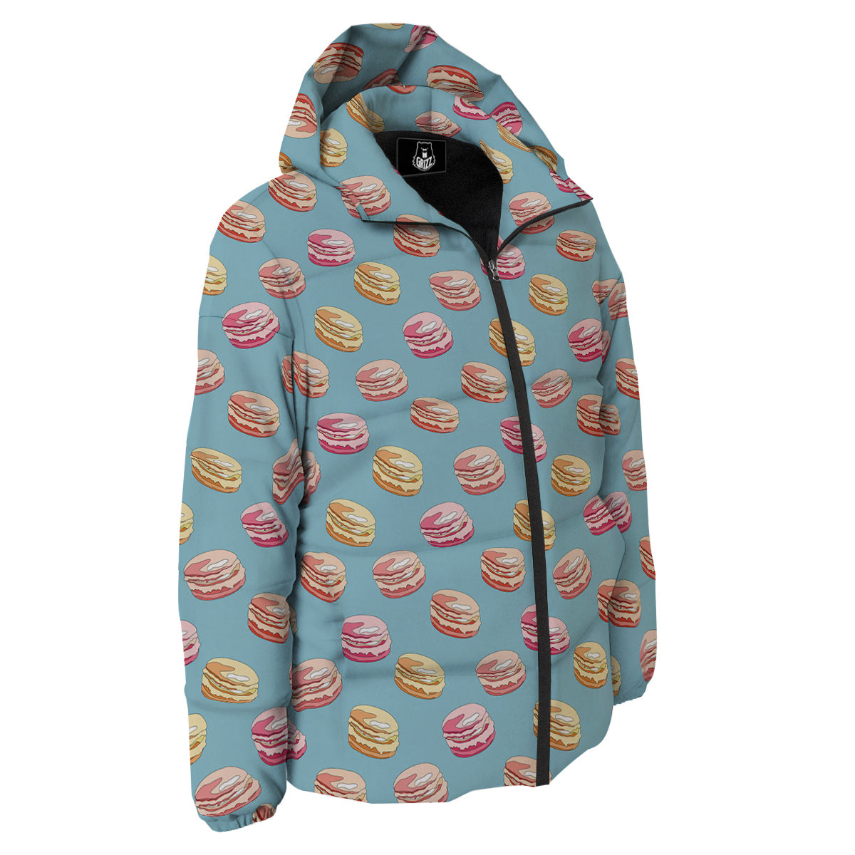 Macaron Cute Print Pattern Down Jacket-grizzshop