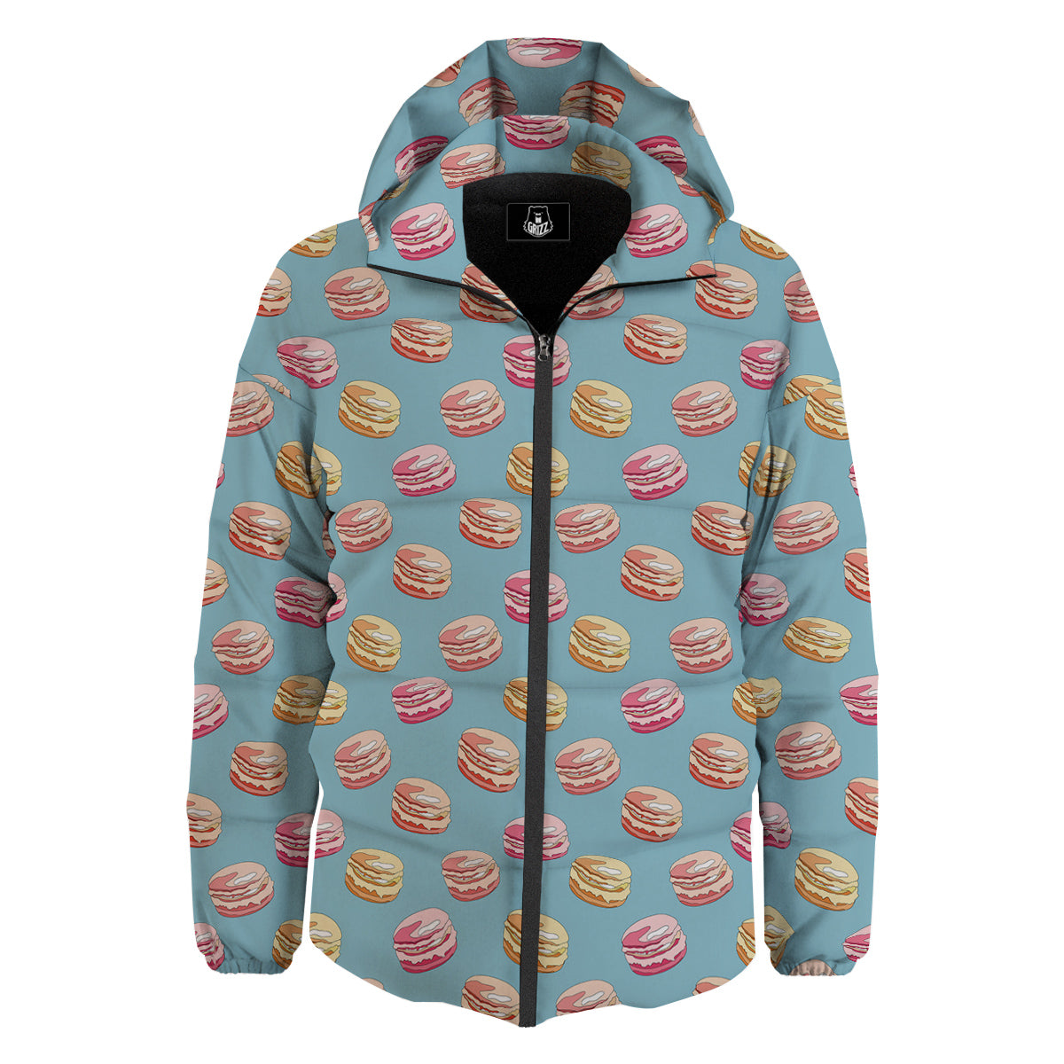 Macaron Cute Print Pattern Down Jacket-grizzshop