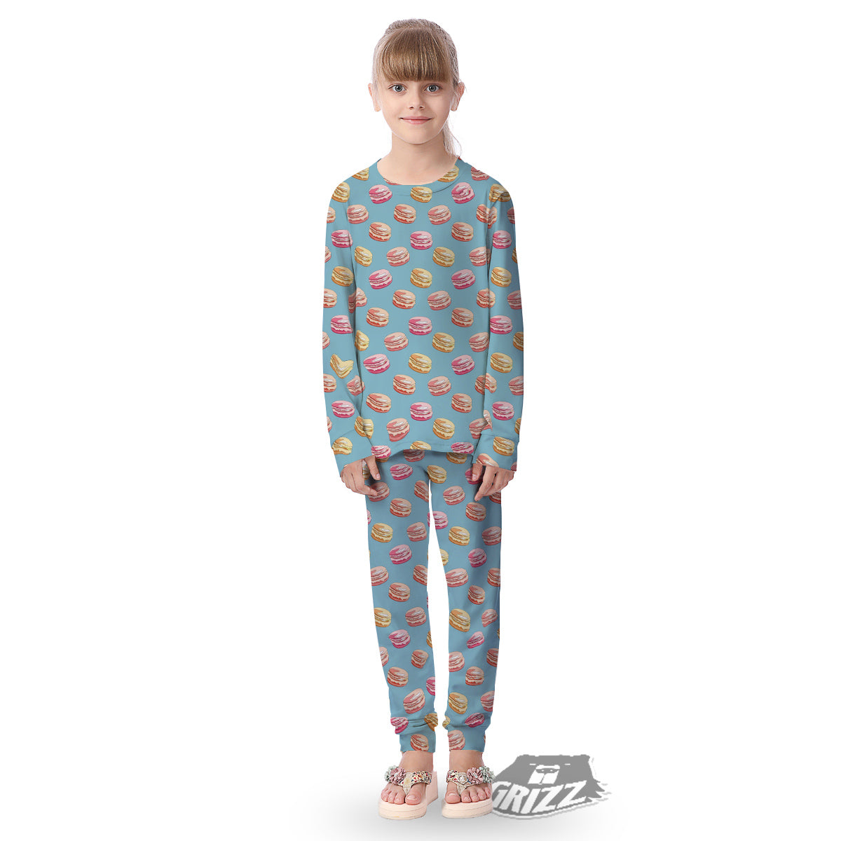 Macaron Cute Print Pattern Kid's Pajamas-grizzshop