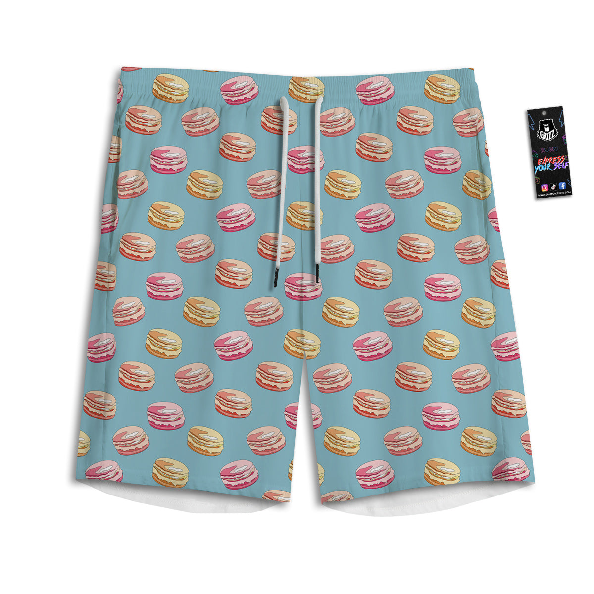 Om Sign Print Pattern Men's Athletic Shorts