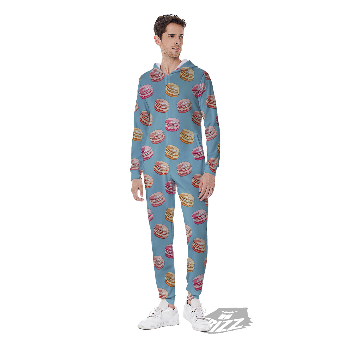 Macaron Cute Print Pattern Men's Jumpsuit-grizzshop