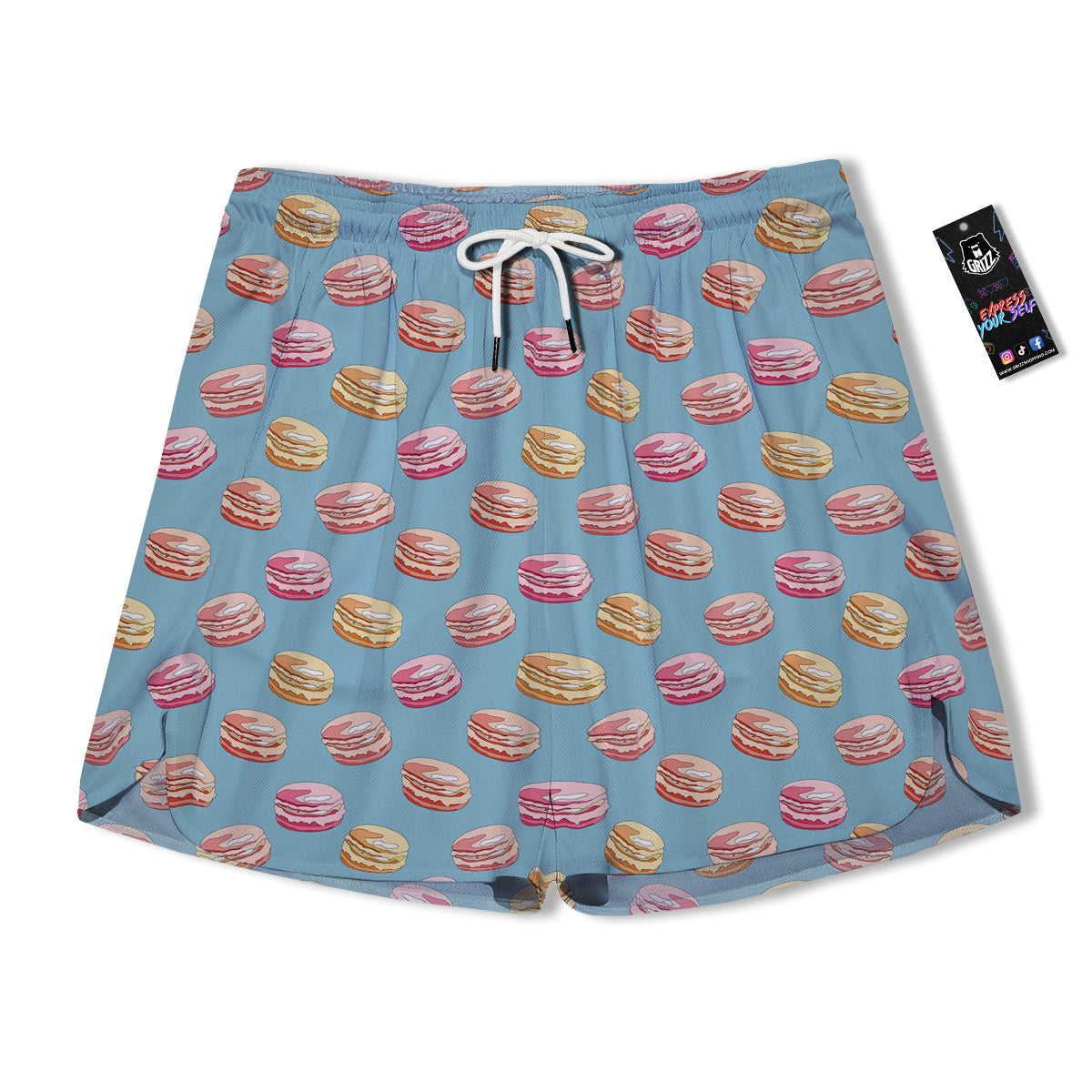 Macaron Cute Print Pattern Men's Running Shorts-grizzshop