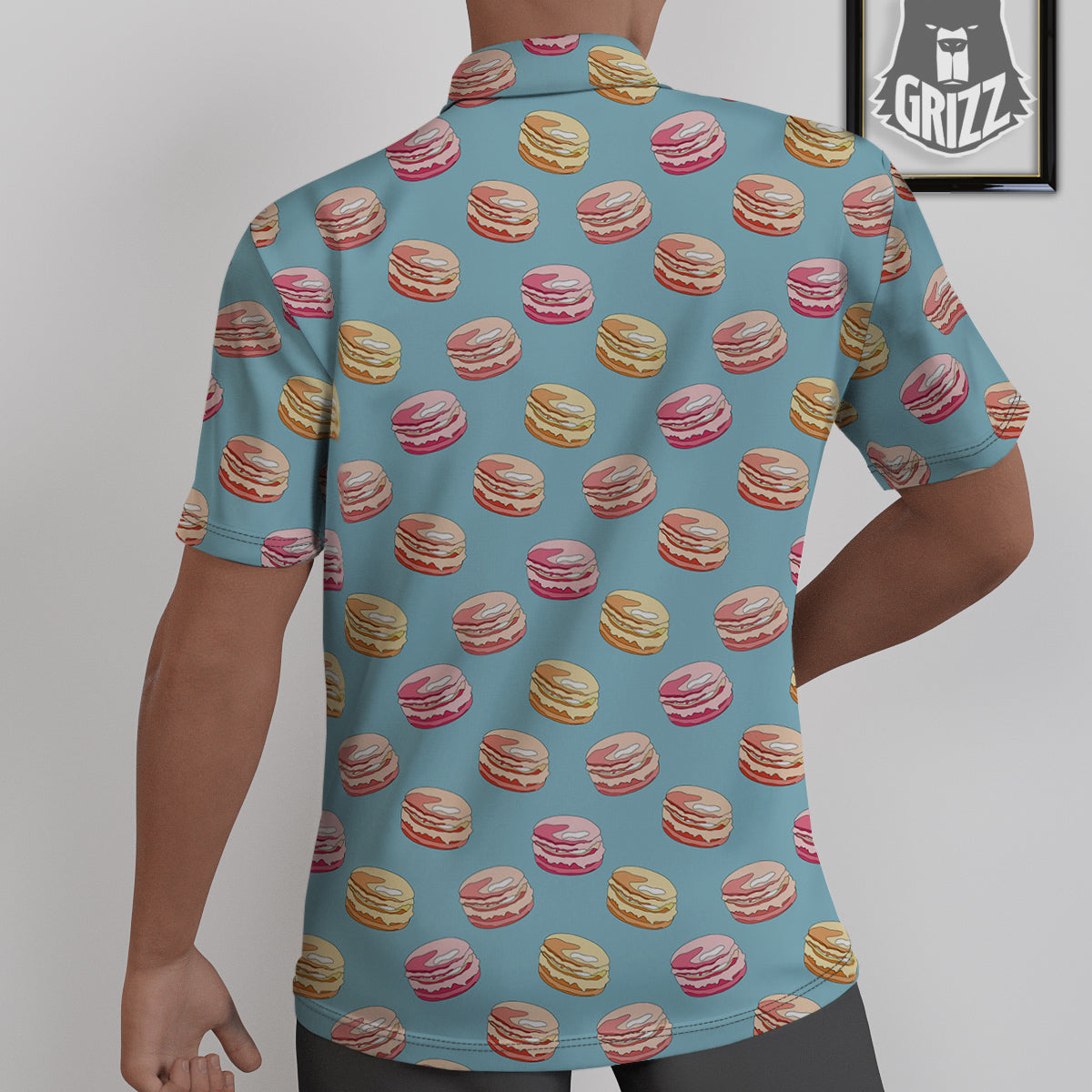 Macaron Cute Print Pattern Untucked Shirts-grizzshop