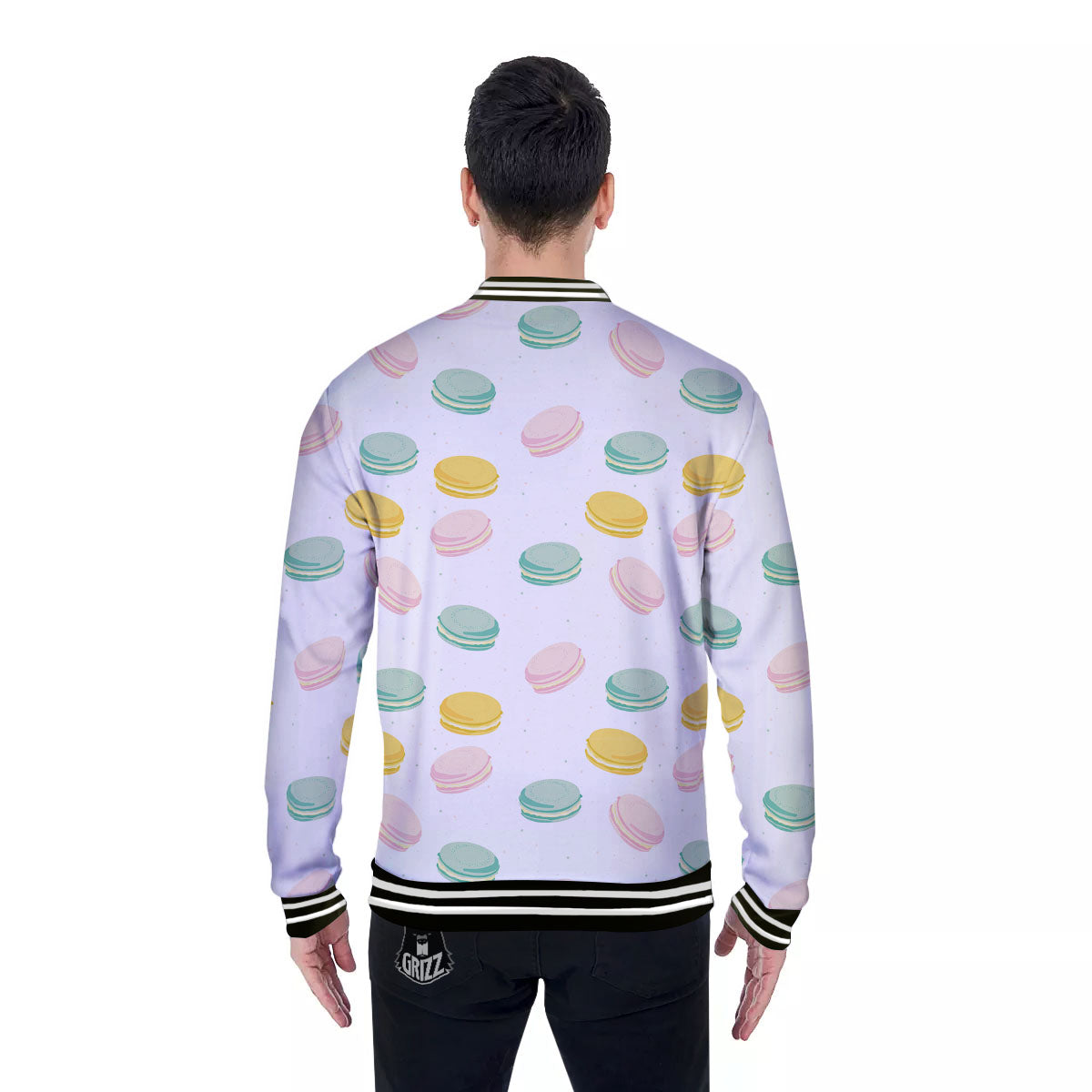 Macaron Pastel Print Pattern Baseball Jacket-grizzshop