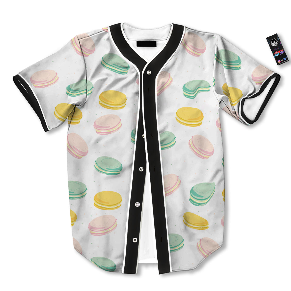 Macaron Pastel Print Pattern Baseball Jersey-grizzshop