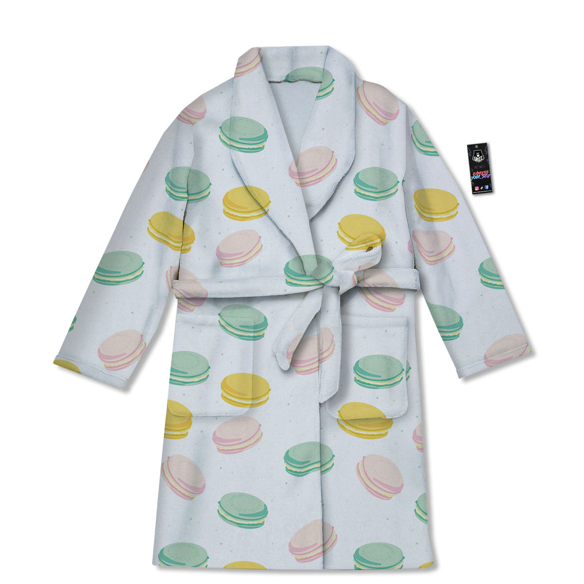 Macaron Pastel Print Pattern Bathrobe-grizzshop