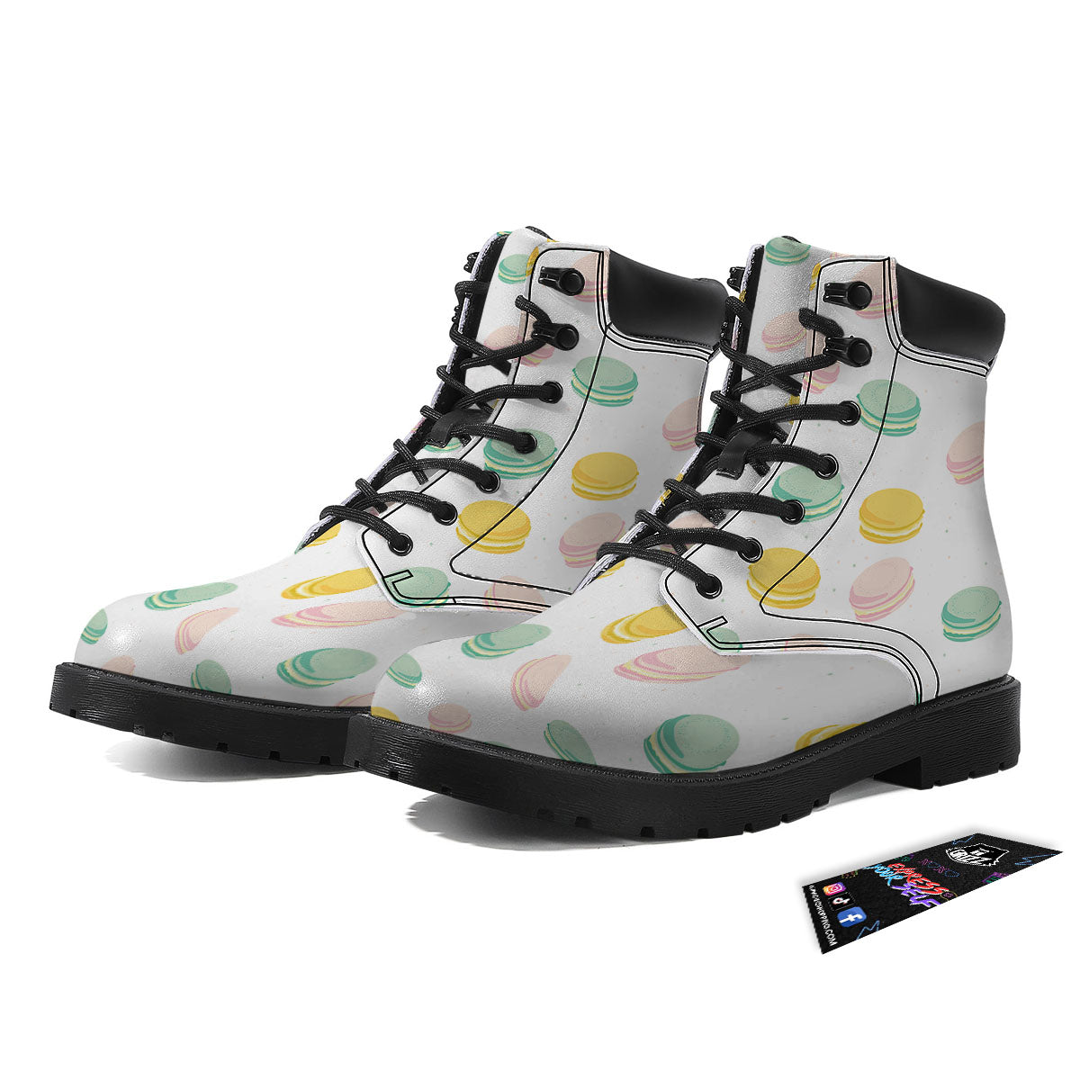 Macaron Pastel Print Pattern Boots-grizzshop