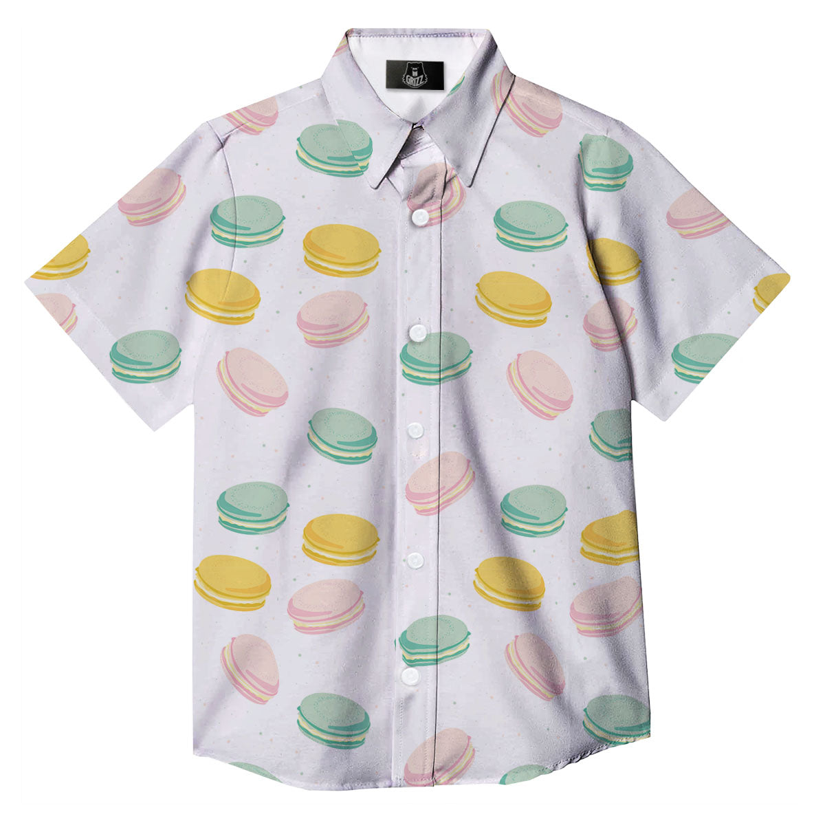Macaron Pastel Print Pattern Button Up Shirt-grizzshop