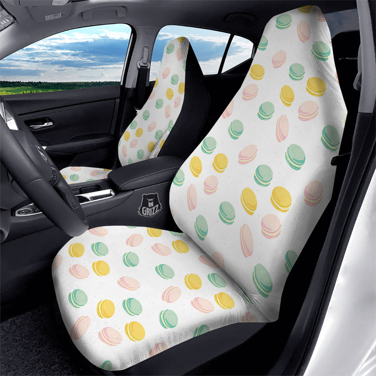 Macaron Pastel Print Pattern Car Seat Covers-grizzshop