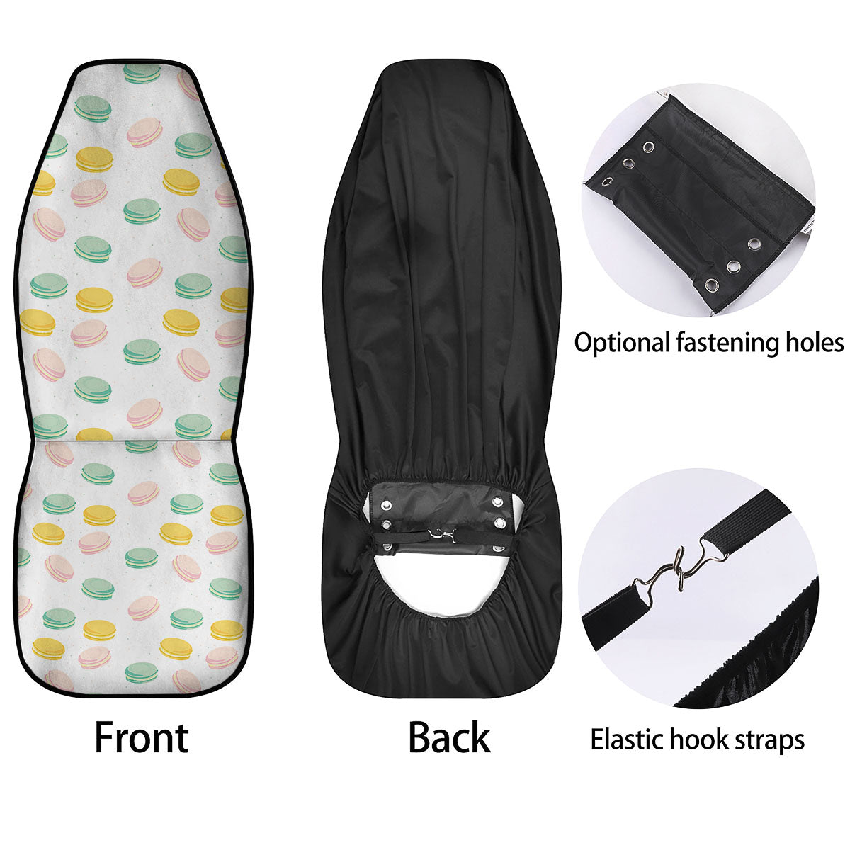Macaron Pastel Print Pattern Car Seat Covers-grizzshop