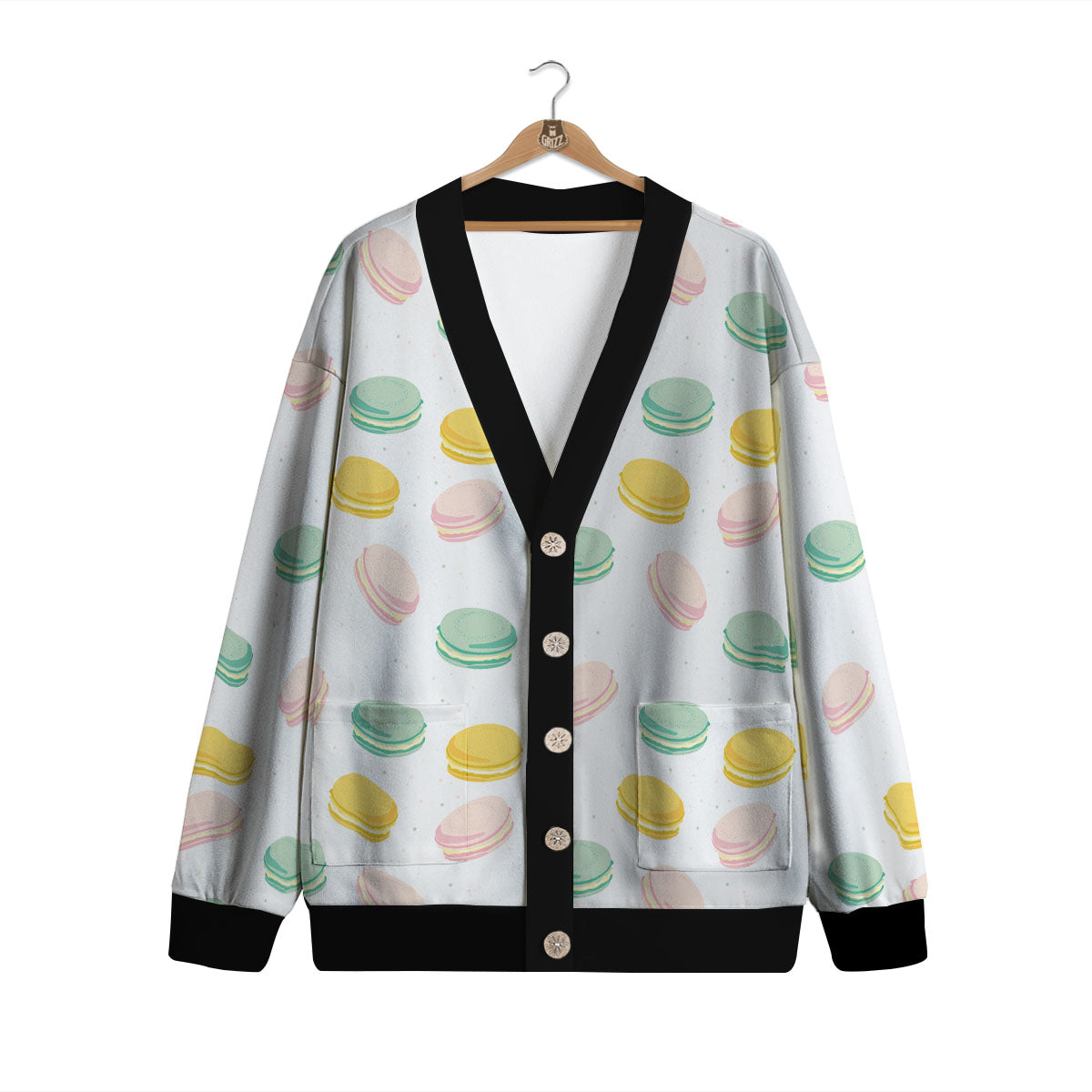 Macaron Pastel Print Pattern Cardigan-grizzshop