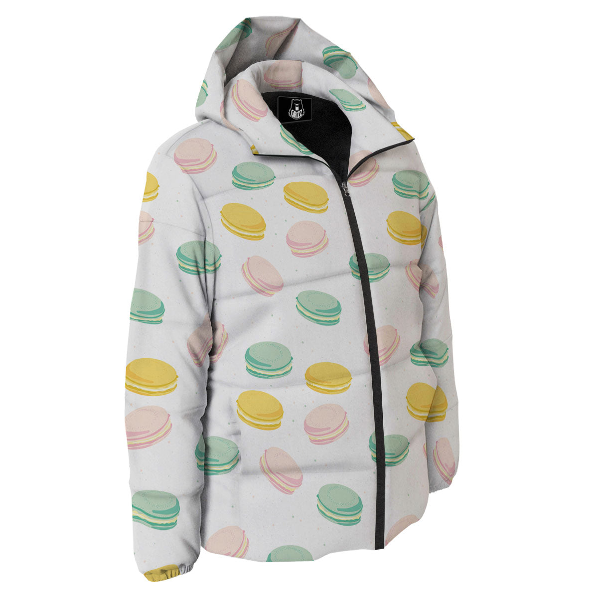 Macaron Pastel Print Pattern Down Jacket-grizzshop
