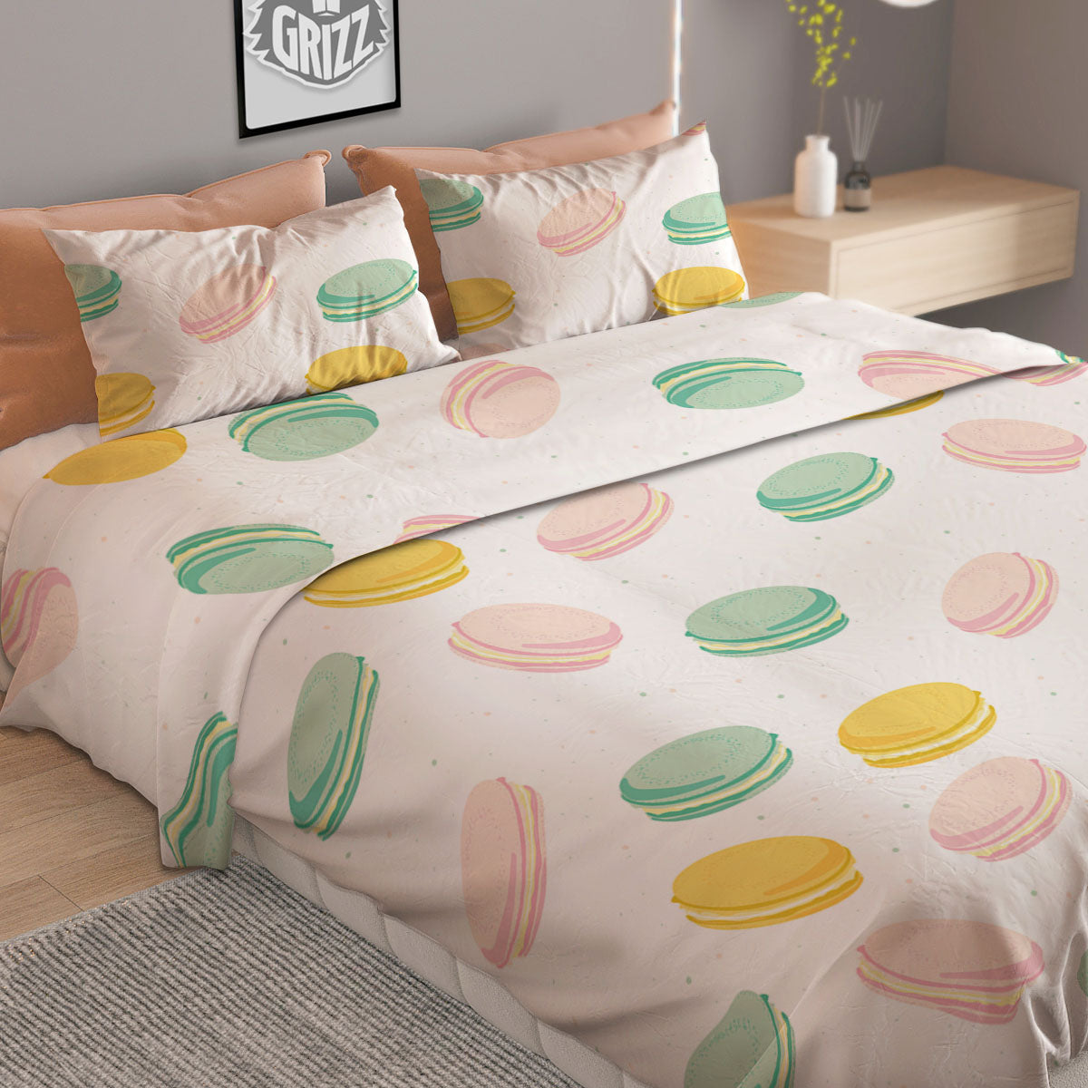 Macaron Pastel Print Pattern Duvet Cover Bedding Set