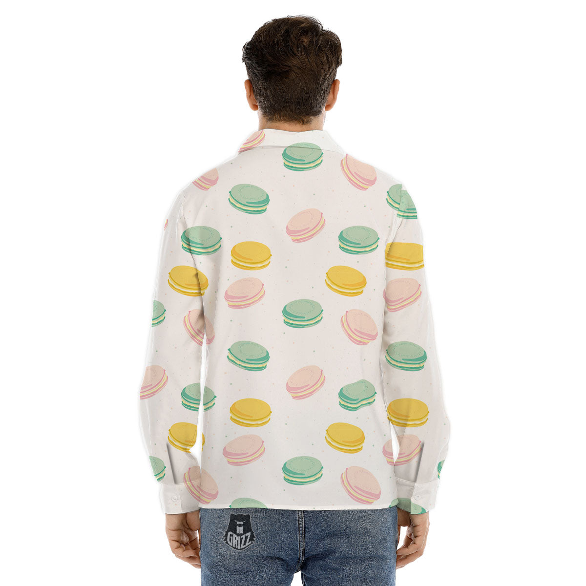 Macaron Pastel Print Pattern Men's Dress Shirts-grizzshop