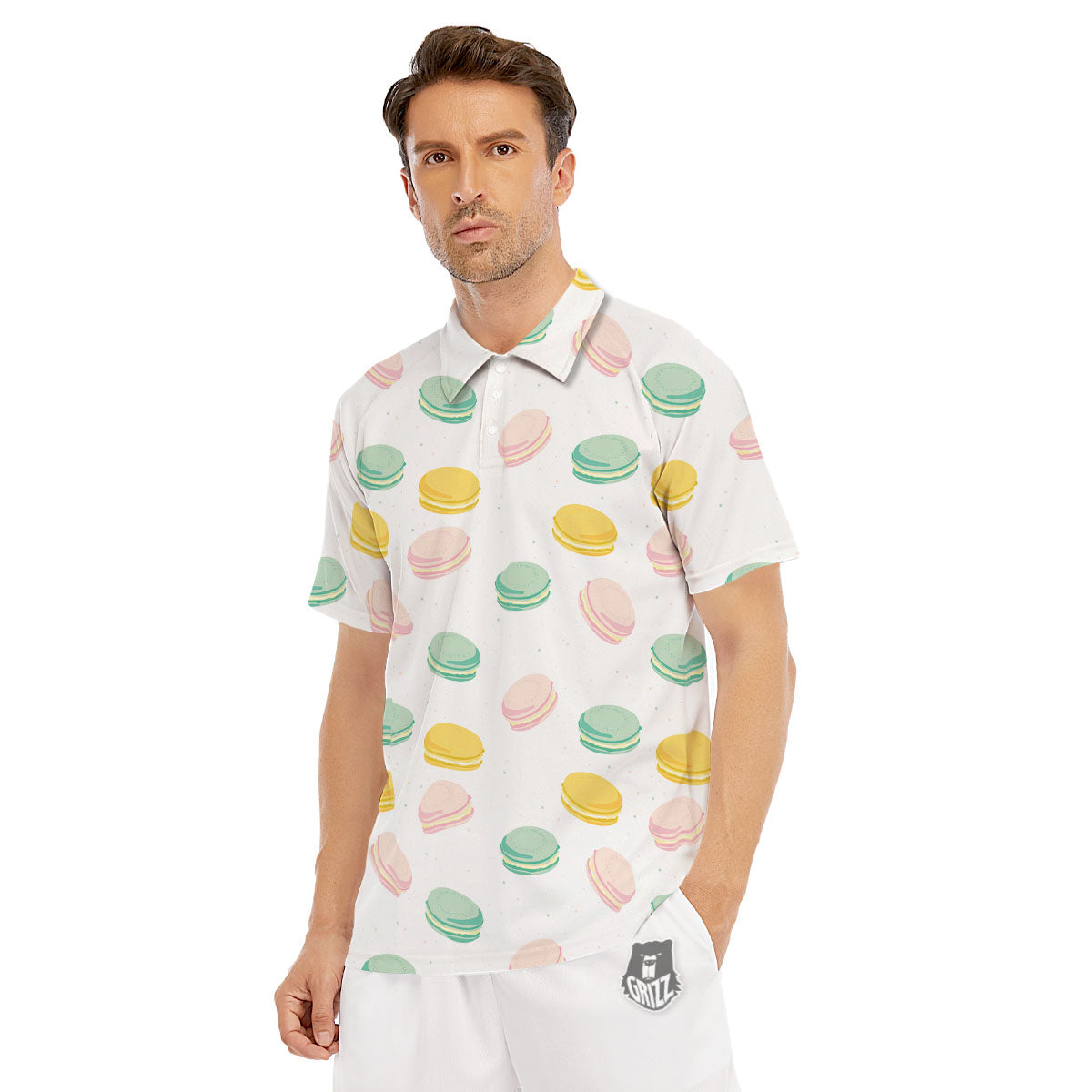 Macaron Pastel Print Pattern Men's Golf Shirts-grizzshop