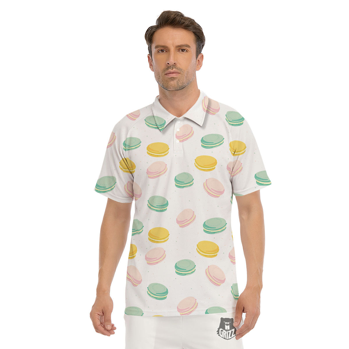 Macaron Pastel Print Pattern Men's Golf Shirts-grizzshop