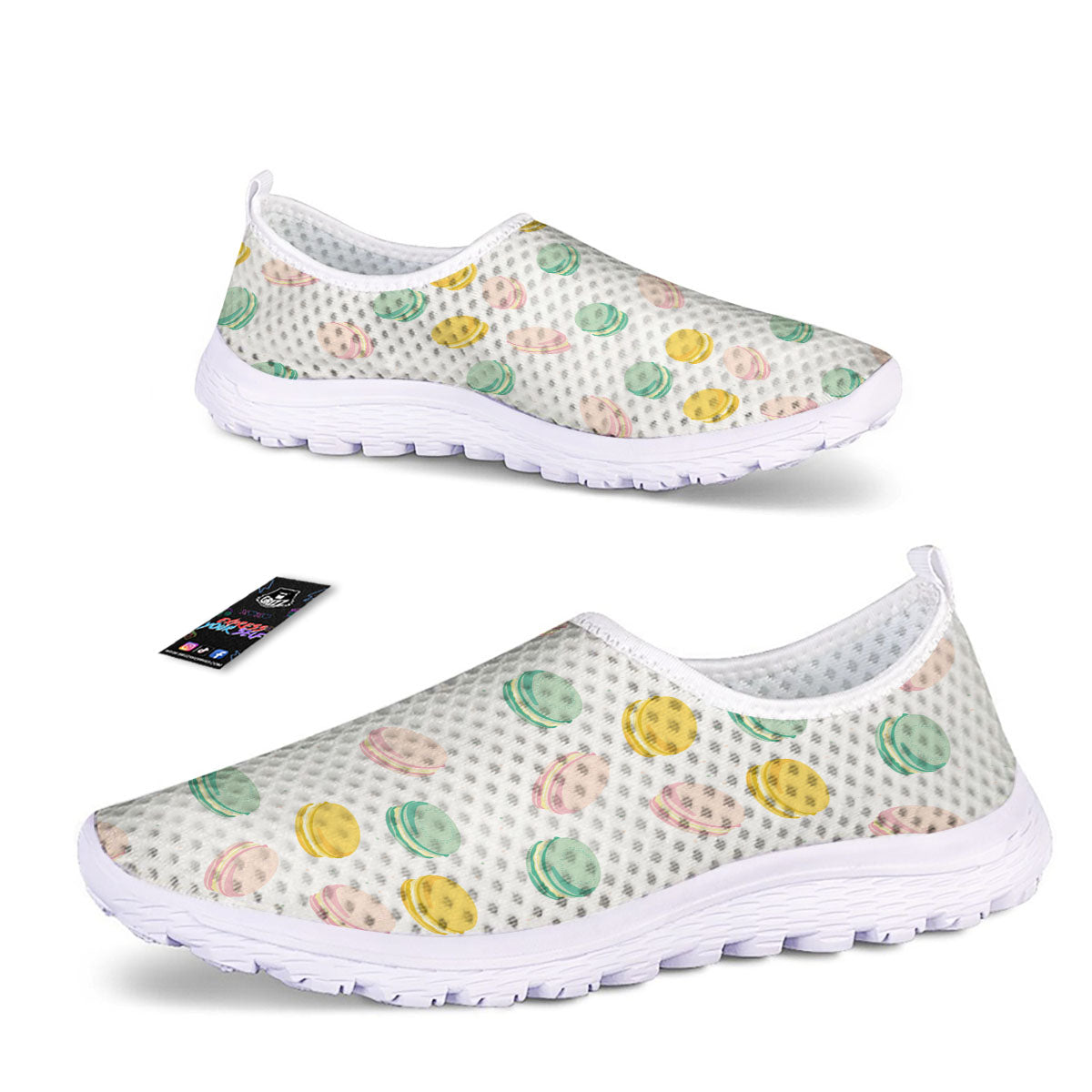 Macaron Pastel Print Pattern Nurse Shoes-grizzshop