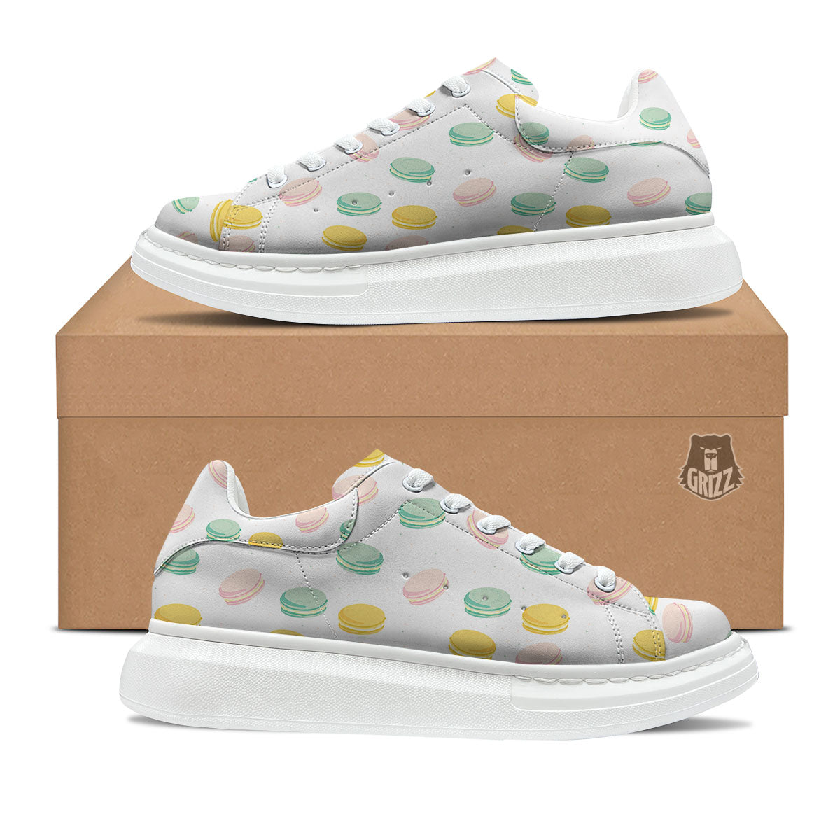 Macaron Pastel Print Pattern Platform Shoes-grizzshop