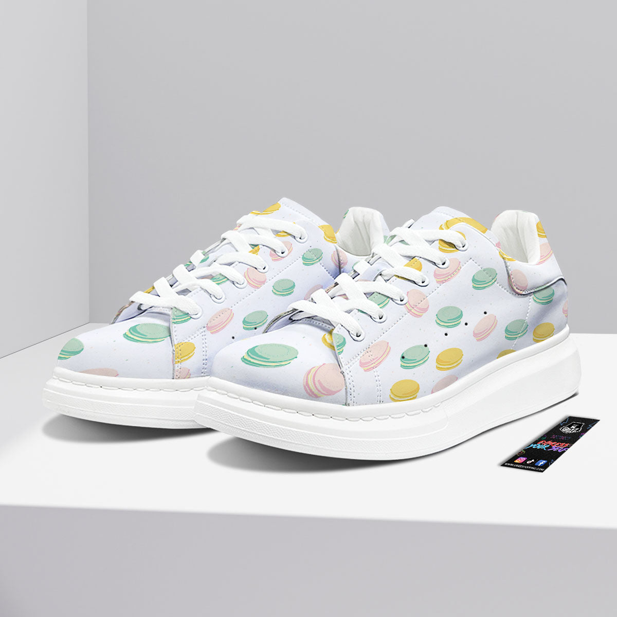 Macaron Pastel Print Pattern Platform Shoes-grizzshop