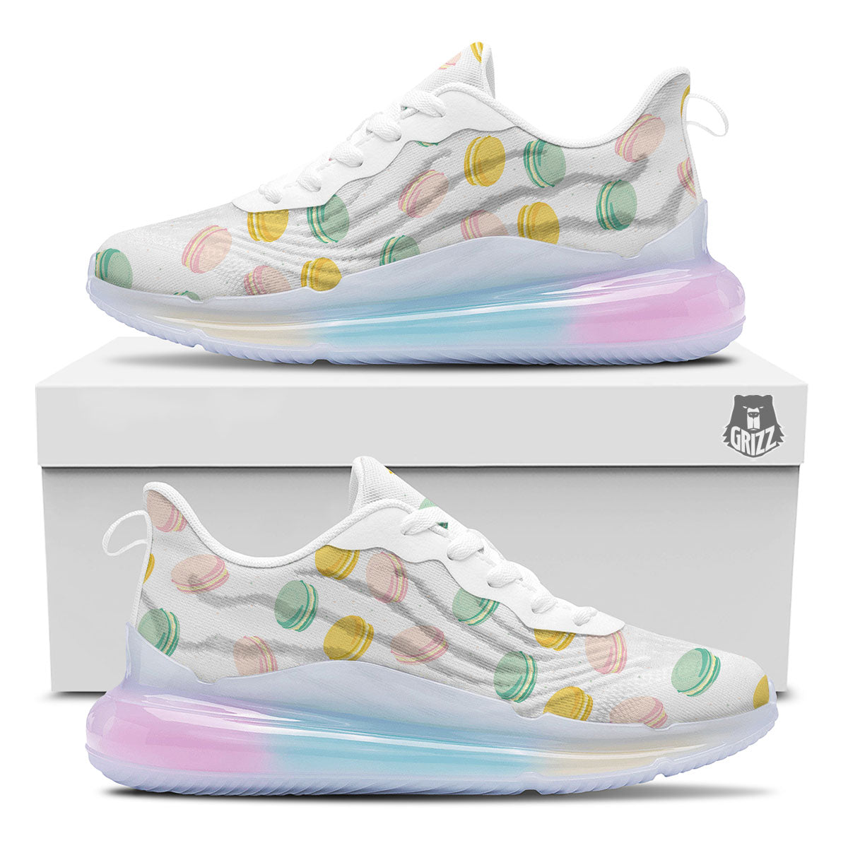 Macaron Pastel Print Pattern Running Sneakers-grizzshop