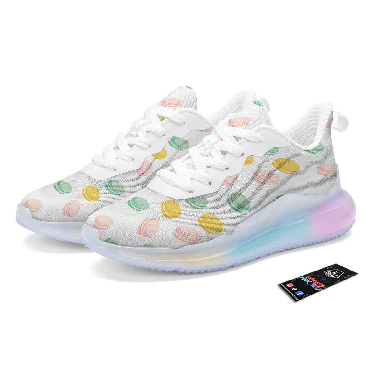 Macaron Pastel Print Pattern Running Sneakers-grizzshop