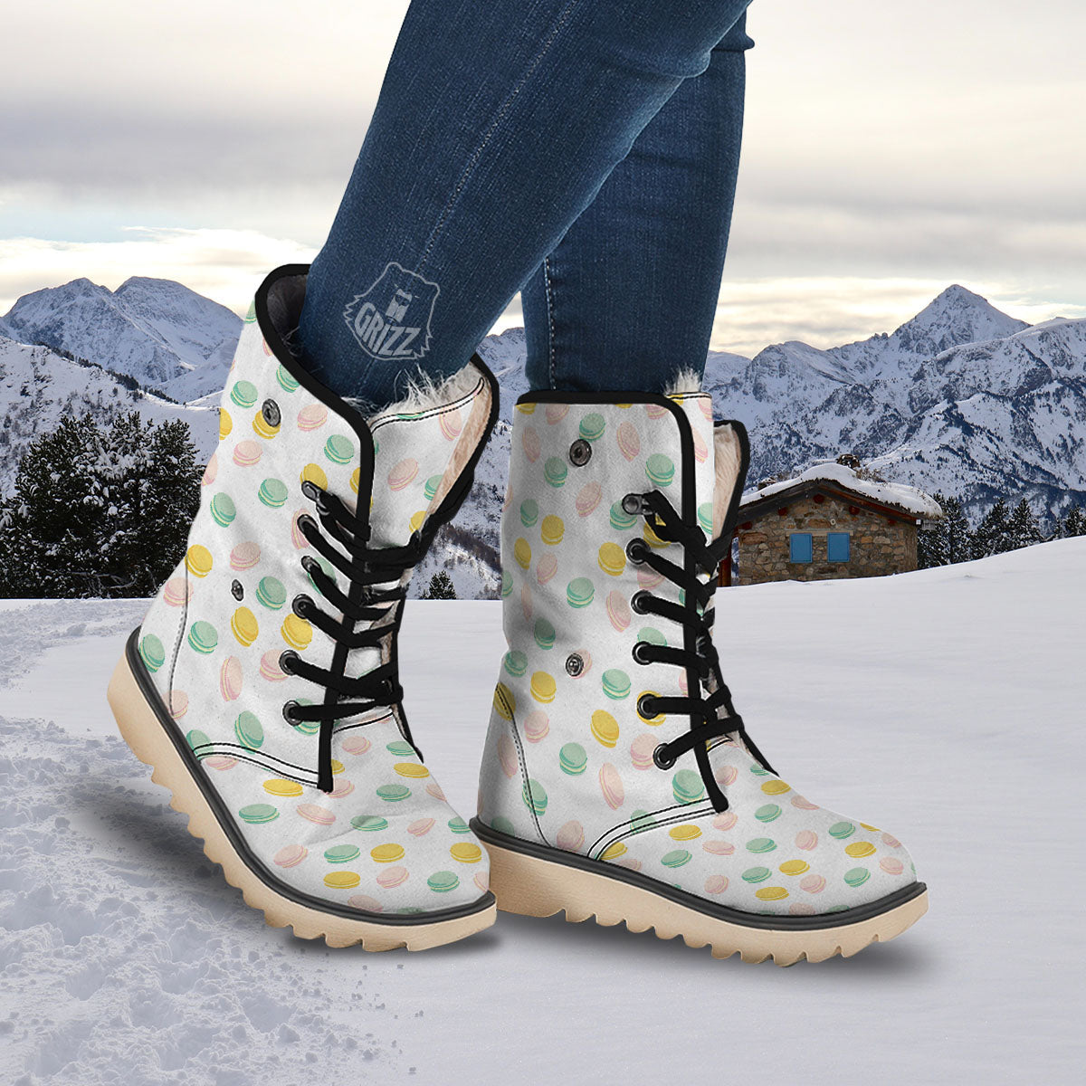 Macaron Pastel Print Pattern Snow Boots-grizzshop