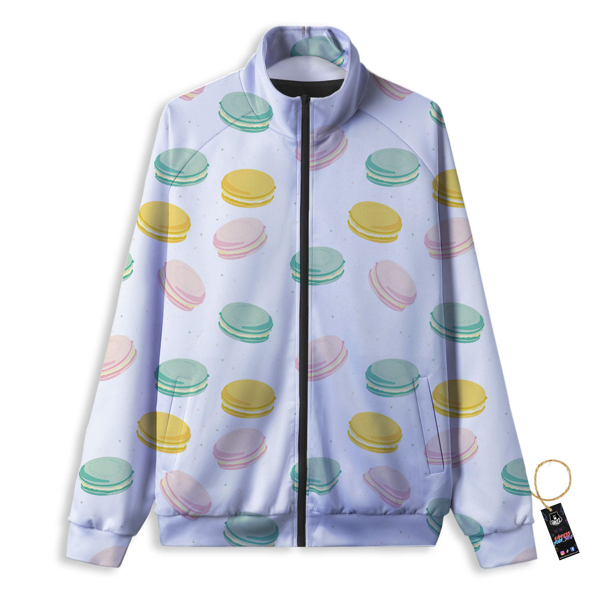 Macaron Pastel Print Pattern Track Jacket-grizzshop