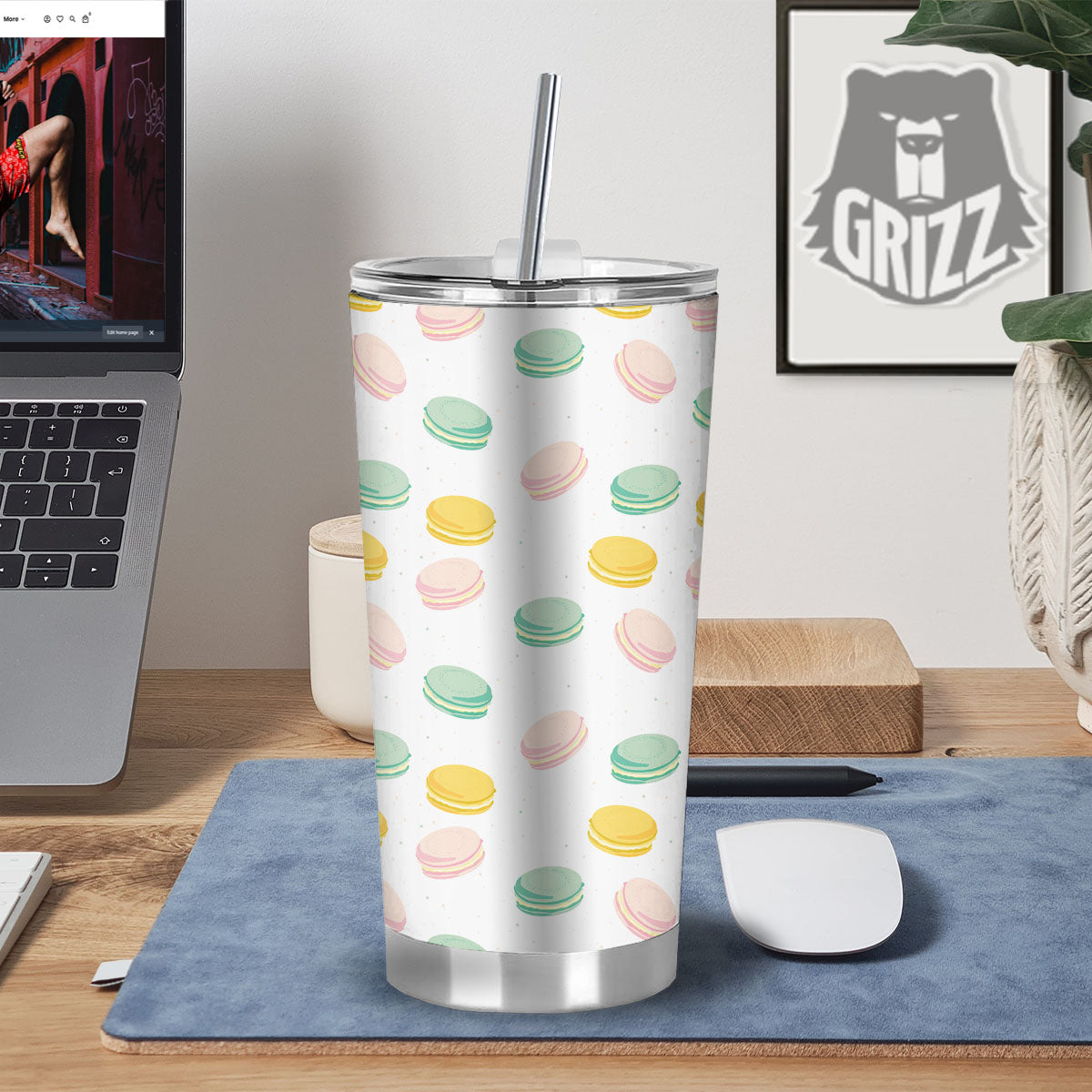 Macaron Pastel Print Pattern Tumbler-grizzshop