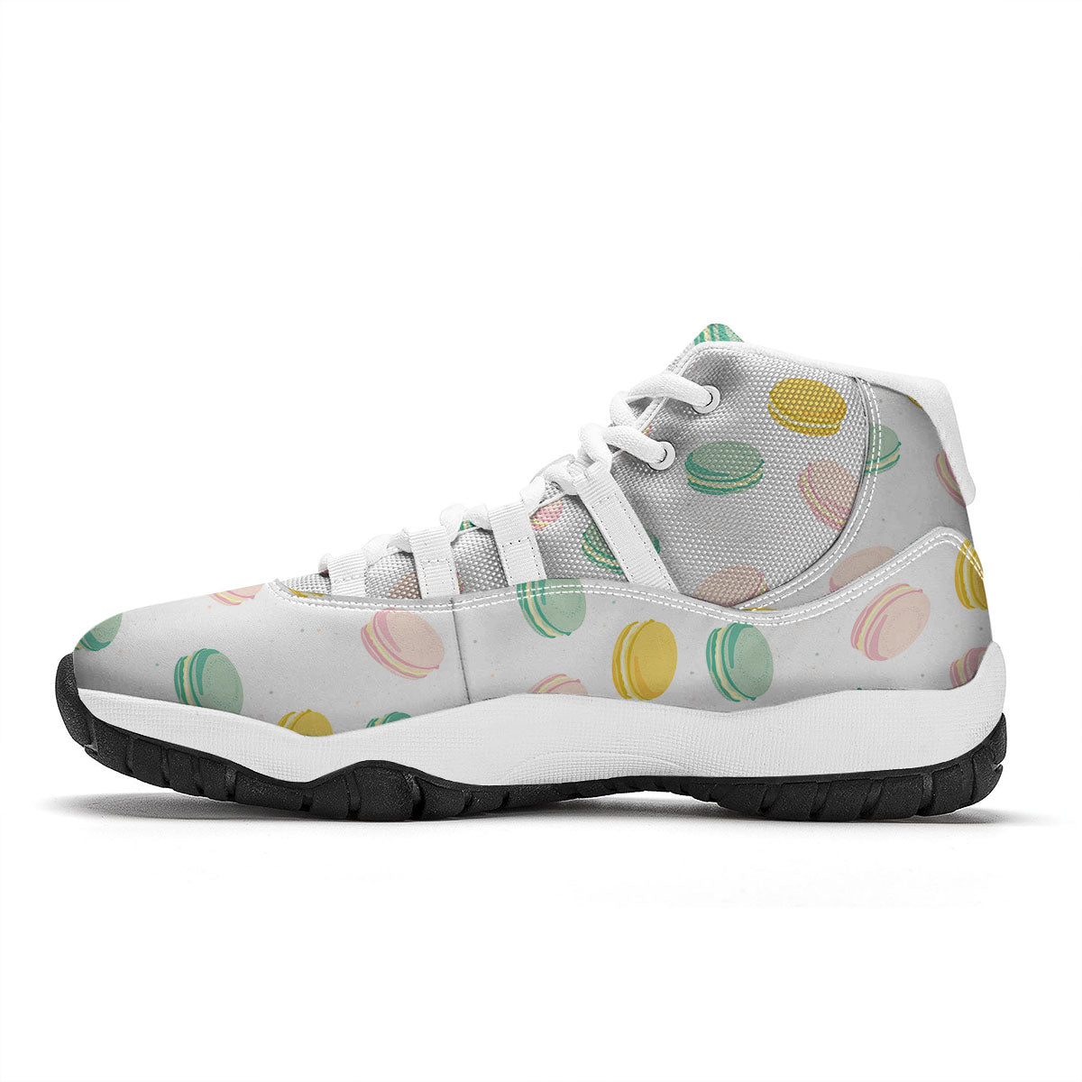 Macaron Pastel Print Pattern White Bball Shoes-grizzshop