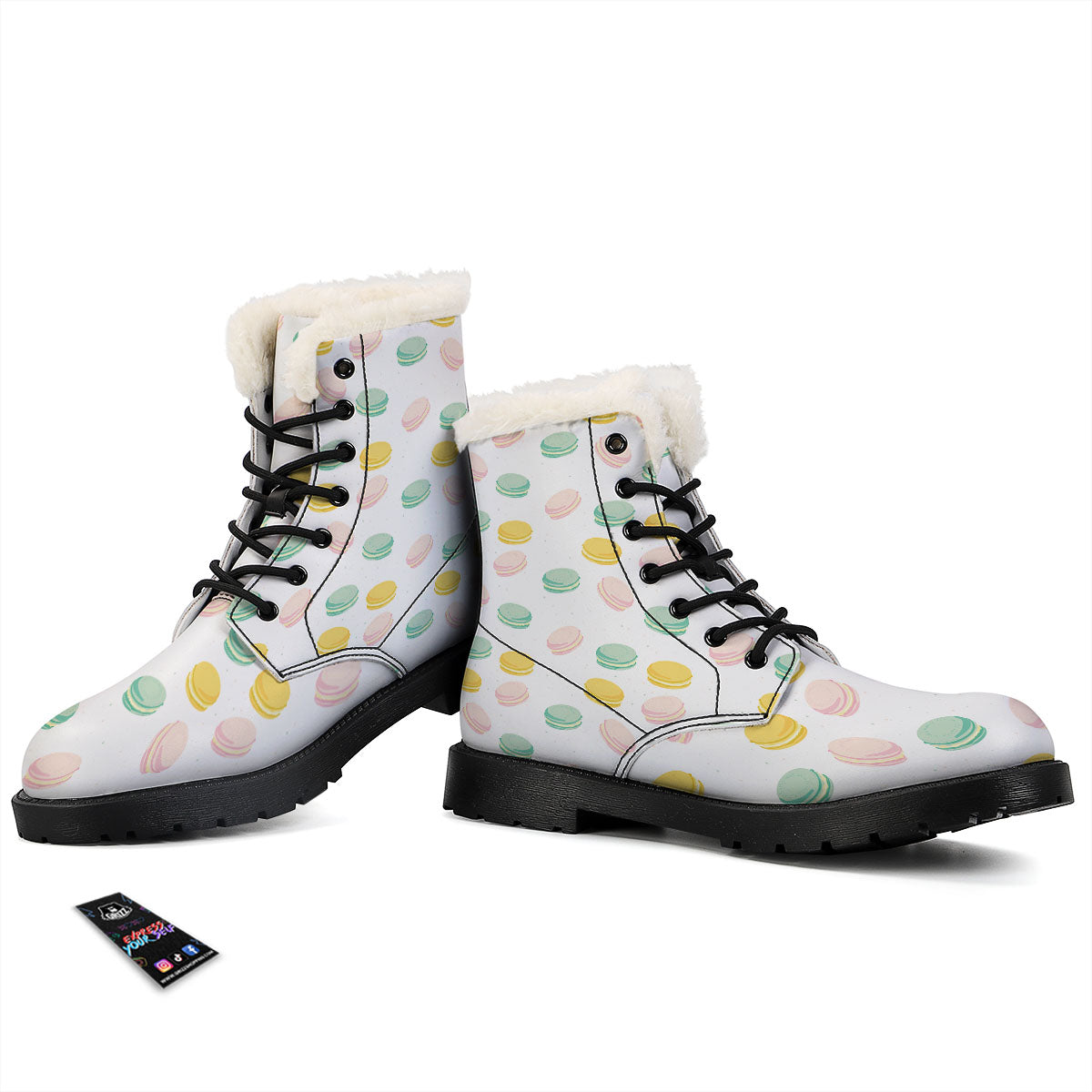 Macaron Pastel Print Pattern Winter Boots-grizzshop
