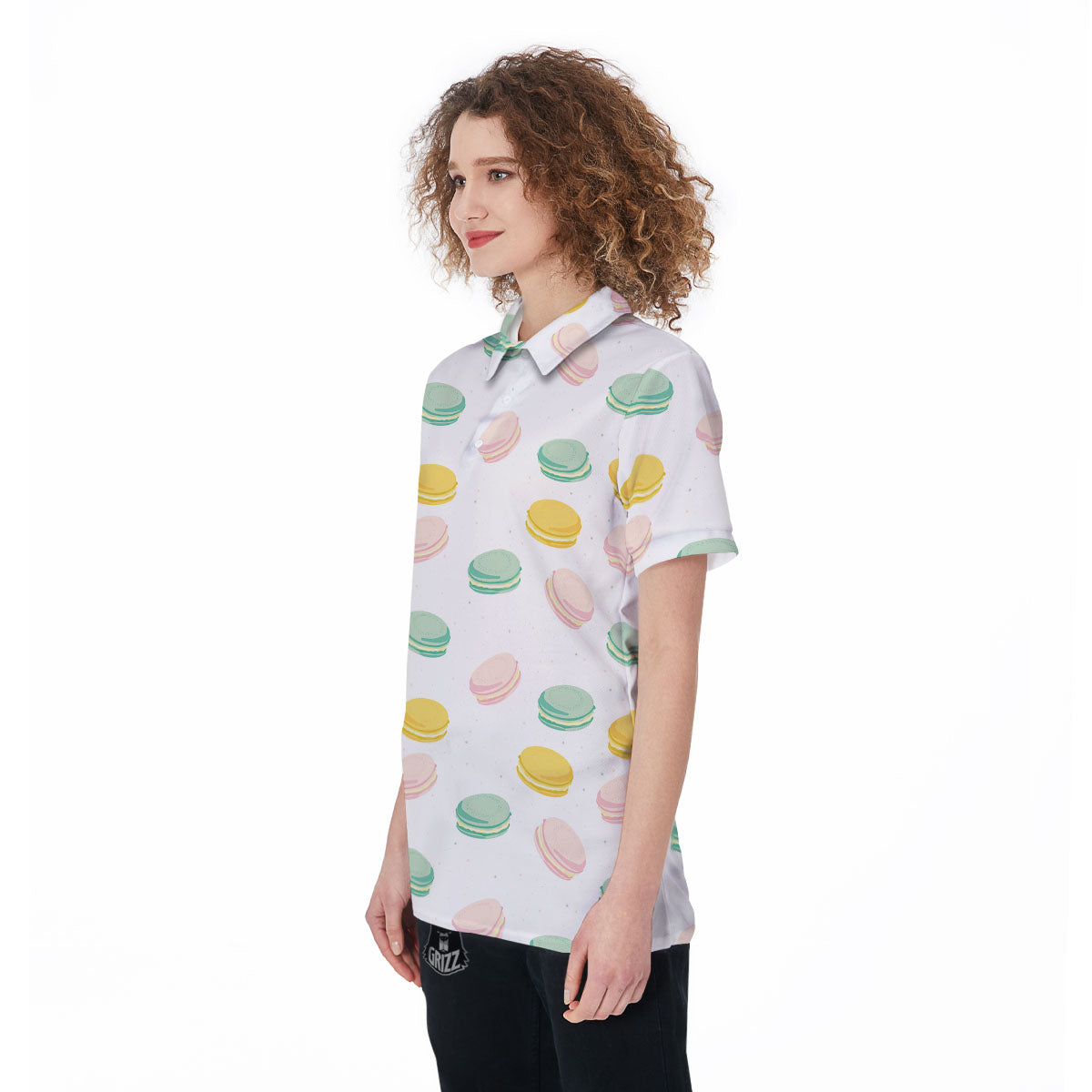 Macaron Pastel Print Pattern Women's Golf Shirts-grizzshop
