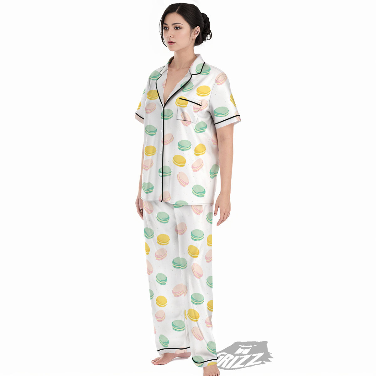 Macaron Pastel Print Pattern Women's Pajamas Set-grizzshop