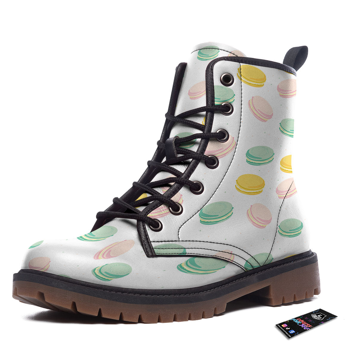 Macaron Pastel Print Pattern Work Boots-grizzshop