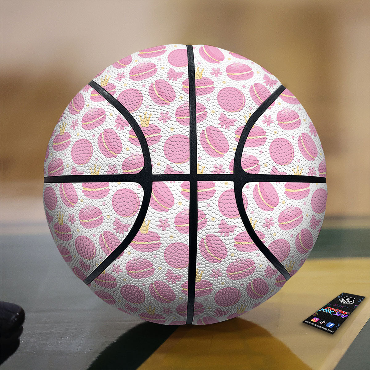 Macaron Pink Print Pattern Basketball-grizzshop