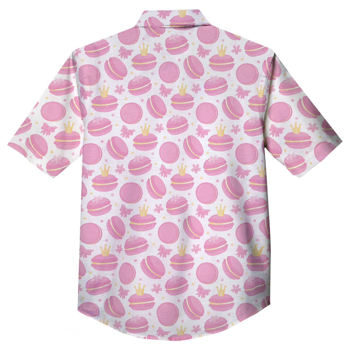 Macaron Pink Print Pattern Button Up Shirt-grizzshop