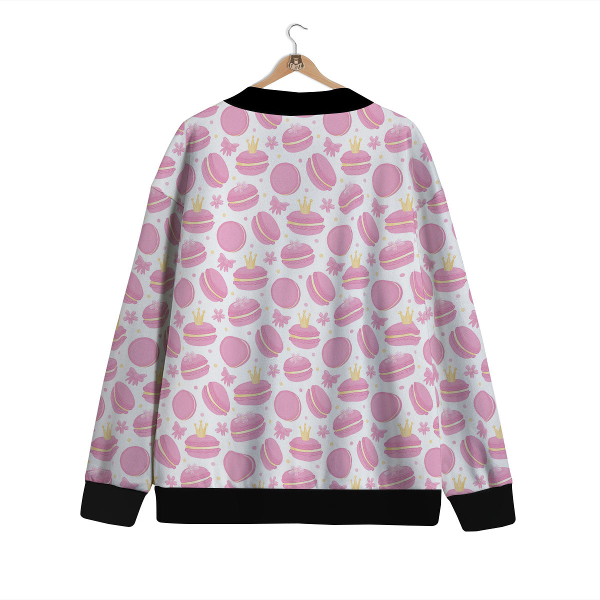 Macaron Pink Print Pattern Cardigan-grizzshop