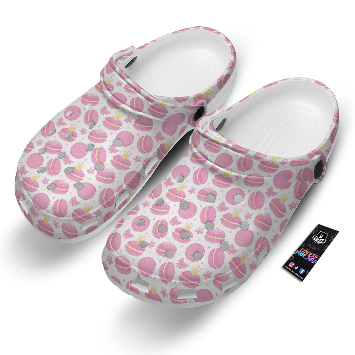 Macaron Pink Print Pattern Clog-grizzshop