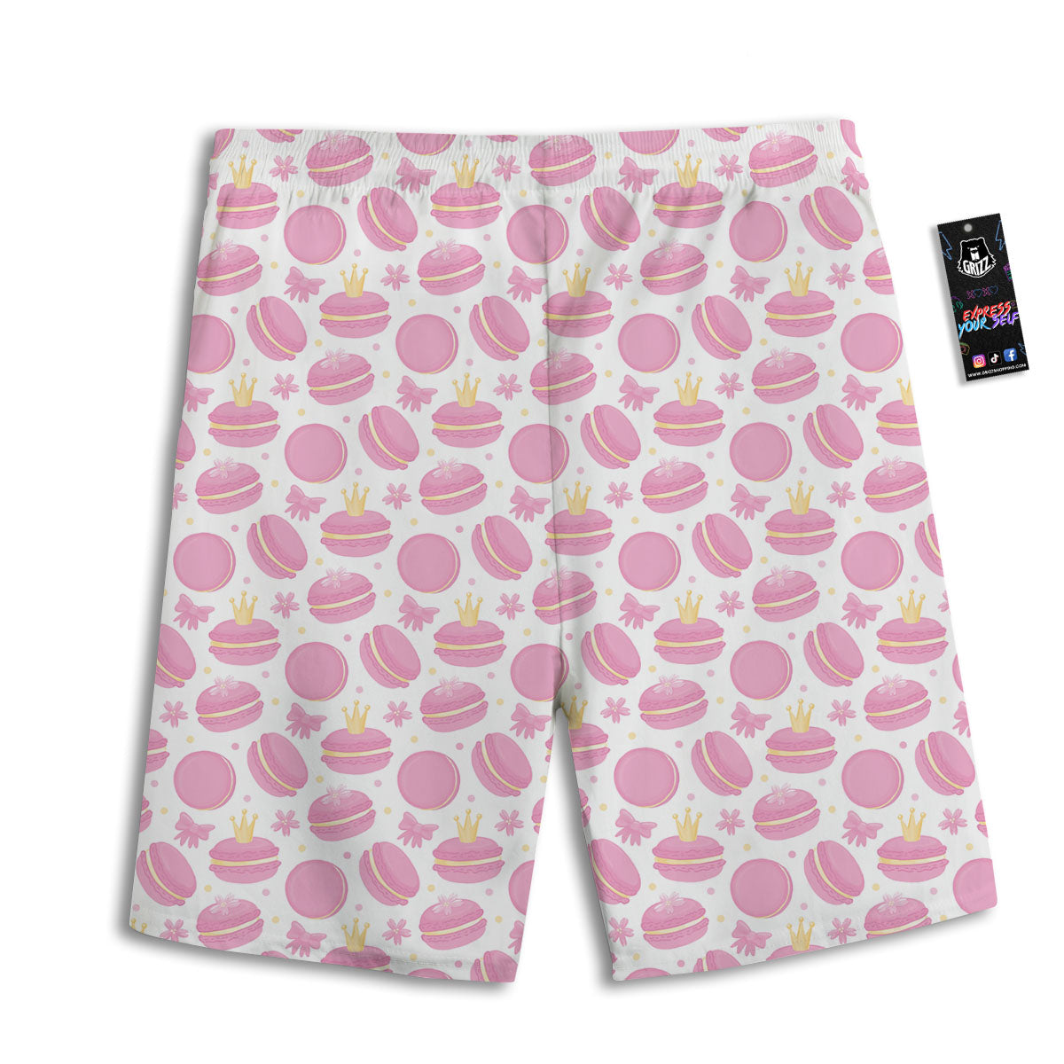 Macaron Pink Print Pattern Men's Athletic Shorts