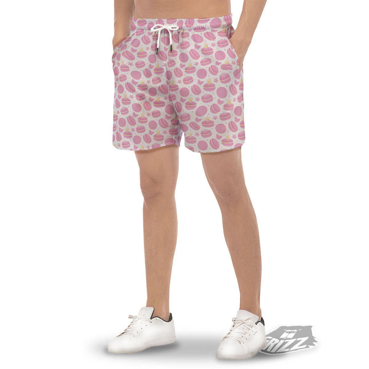 Macaron Pink Print Pattern Men's Gym Shorts-grizzshop